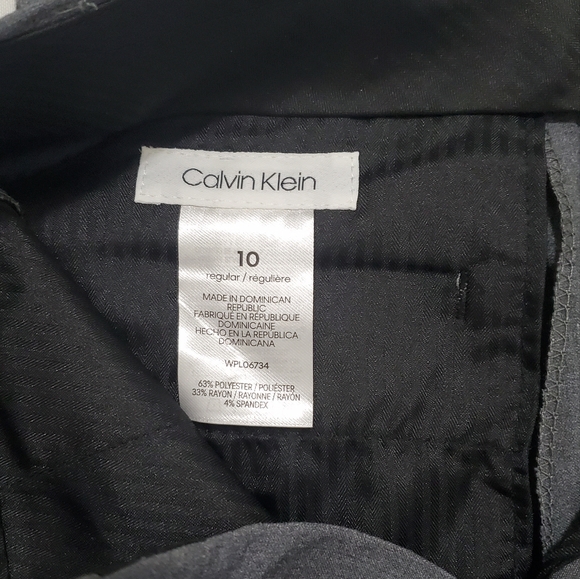 NWT Calvin Klein Boys Flat Front-Stretch Slim Fit Dress Pants Oxford Grey - Picture 5 of 8